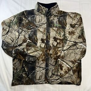Remington Mossy Oak Camo Fleece Brown Jacket Men’s XL Hunting Full Zip Outdoor